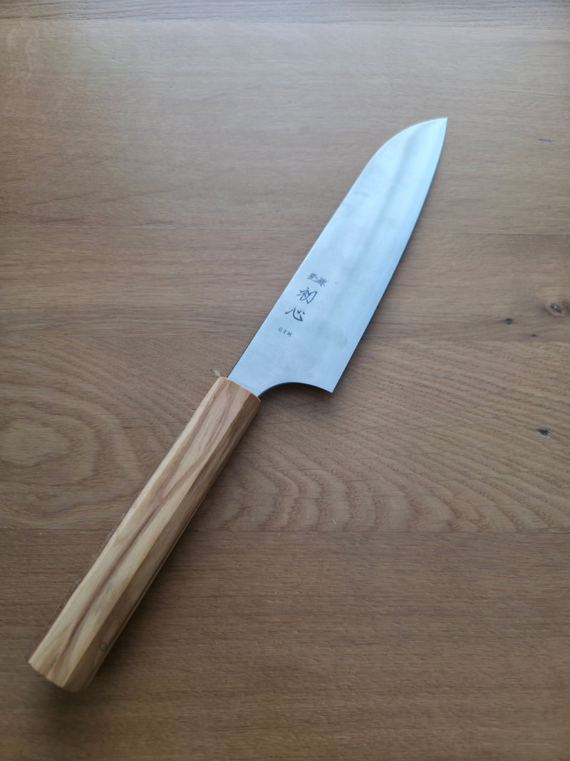 Hayabusa Santoku Aogami Super Olive Wood 180mm